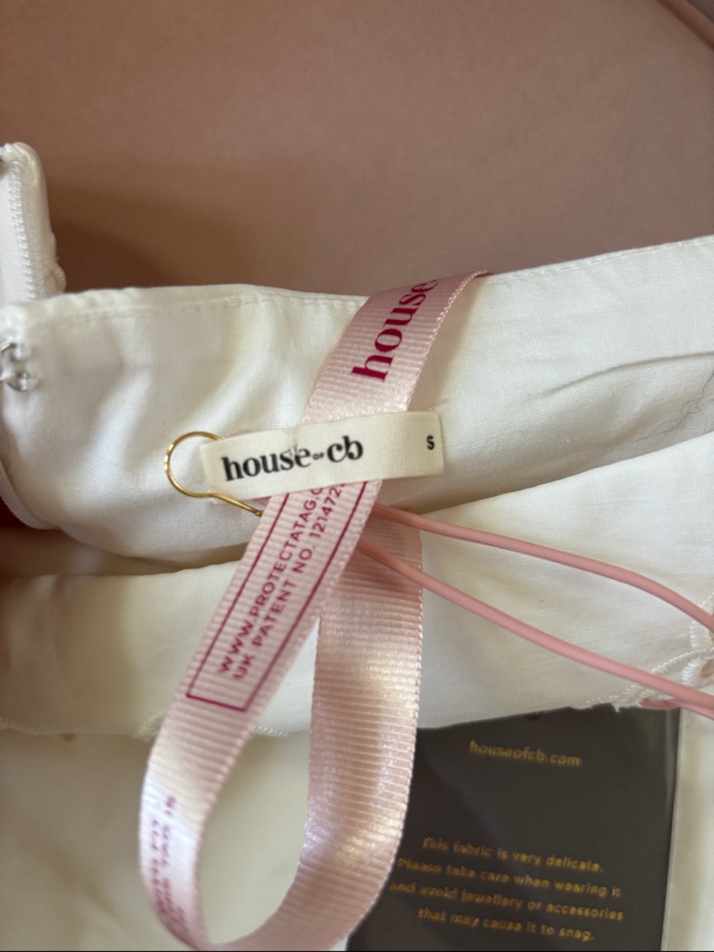 House of CB Lauren dress, Size Small (S) (white cotton/eyelet midi dress) - Picture 3 of 5